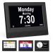 Senxingyan digital calendar alarm clock 7 '' HD -Großbilddisplay alarm clock several clock modes senior watch with date and weekday automatically dimmable for seniors adults and Alzheimer patients - black