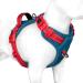Phoepet no pull dog harness reflective dog vest with soft training handle for small medium -sized and large dogs (blue -green base and red carrier m) blue -green base and red carrier medium