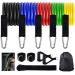 Resistance Bands Set Workout Bands with 5 Stackable Exercise Bands 5 Resistance Loop Bands 2 Core Sliders Door Anchor Ankle Straps Jump Rope Hand Grip Strengthener