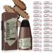 Eyebrow Stamp Stencil Kit - 1 Step Eye Brow Stamp Shaping Kit Long-Lasting Waterproof  Eyebrow Makeup Perfect Brow Shape with 24 Reusable Eyebrow Stencils Dark Black