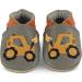 Dotty Fish Soft Leather Baby Shoes | Toddler Boys' Shoes with Non-Slip Suede Soles | Yellow Digger Design | 0-6 Months to 4-5 Years - Buy Online on GoSupps.com