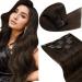Laavoo Extensions Real Hair Clip in light brown with ash brown real hair clip in extensions clip in hair recovery real hair 105g 40cm 16 inch 40cm-105g 4.4#9/12