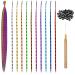 20Pcs Feather Hair Extensions Colored Hair Extensions Kits Colorful Hairpieces Feathers Synthetic Hair Extension Kits with 50 Micro Beads and 1 Crochet Hook for Girls Women