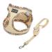 Doramio dog harness Small dogs with a leash step-in dishes reflective breathable breeding crockery anti-train safety dishes cat dishes for small dogs cats (beige xs) XS beige