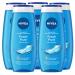 NIVEA NIVEA Fresh Pure Shower Gel Refreshing Body Wash Regenerating Fragrance Gentle Formula with Moisturizing Action and Marine Minerals - 5 x 250ml Bottles