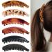 6 Pcs Large Banana Clip 5.3 Inch Banana Clips Hair for Thick Hair  Non-slip Banana Hair Clips for Fine Hair  Strong Hold Banana Clips for Women and Girls Black Brown Leopard