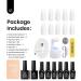 Beetles Gel Nail Polish Kit with LED Light | 6 Colors Winter Gel Polish Set with Base & Top Coat | Easy Nail Extension Starter Kit | Coffin Nails | Valentine's Day Gift for Women - E-Orange Autumn - Buy Online on GoSupps.com