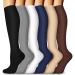 Blongw compression stockings for men 6 pairs of knee socks Support stockings compression socks for sports flight running travel cycling A9-Assorted 03 S-M