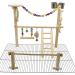 Top Cage Bird Playground & Gym Set for Conure, Parakeets, Cockatiels, Lovebirds - Hanging Chewing Toys & Wood Perch Stand - Buy Online on GoSupps.com