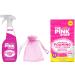 The Pink Stuff Bathroom Foam Cleaner Spray 750ml 1Pk + The Pink Stuff Foaming Toilet Cleaner (1pk contains 3 x 100g sachets) 1Pk + Our Gift for You: Organza Small Bag Size: 9x7x0.1cm
