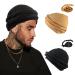 Yohou 2PCS Turban for Men Halo Turban Durag Satin Lined Turban for Men Head Wraps for Men Women Men s Turban Scarf for Sleeping Nature Hair Black+Yellow