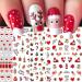 Christmas Nail Stickers 9 Sheets Self-Adhesive Nail Decal for Kids Deer Snowman Nail Art Decoration Design Supplies