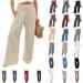 Women's Cotton Linen Wide Leg Palazzo Pants with Pocket - Coffee - XXL - Buy Online on GoSupps.com
