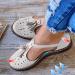Creev Women's Flat Sole Sandals - Summer Closed Toe Fashionable Leisure Shoes - Non-Slip Slingback in Beige (37 EU) & Gray (42 EU) - Buy Online on GoSupps.com
