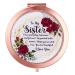 OHSunFLower2 Sister Gifts from Sister - to My Sister Gifts I Love You Rose Gold Compact Mirror - Birthday Gifts for Sister  Graduation Gift
