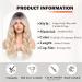 WOKESTAR Long Champagne Blonde Synthetic Hair Wig with Curtain Fringe - Women's Highlighted Wig - Buy Online on GoSupps.com