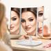 Trifold Makeup Mirror with Lights - 3 Color Modes, 52 LED, 1X 2X 3X Magnification - Touch Control, Dual Power Supply - Portable Vanity Mirror - Buy Online on GoSupps.com