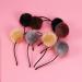 4pcs Cat Ears Pompom Headband for Girls - Stylish Hair Accessories in Grey Black & Camel - Buy Online on GoSupps.com