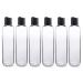 ljdeals 8 oz Clear Plastic Empty Bottles with Black Disc Top Caps, Refillable Containers for Shampoo, Lotions, Cream and more Pack of 6, BPA Free, Made in USA