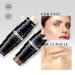 NewBang 2PCS Contour Highlighter Stick Cream Bronzer Foundation Set - Matte&Pearl for Face and Body - Waterproof Longwear Makeup with Brush - Bronze/Medium Brown+Sunkissed - Buy Online on GoSupps.com