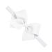 Wee Ones Girl's Small Classic Grosgrain Bow on Baby Band - Newborn Size White Small