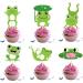 18pcs Frog Cupcake Toppers for Boys Girls Baby Shower Green Glitter Frog Cake Decorations Fairy Tales Woodland Mushroom Frog Party Decorations Supplies - Buy Online on GoSupps.com