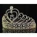 Quinceanera Sweet 15 Princess Tiara Crown T1756g - Austrian Rhinestone Crystal, Gold - Buy Online on GoSupps.com