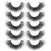 Mink Lashes 3D Volume Natural False Eyelashes Pack Fluffy Wispy Faux Mink Eyelashes (3D/15mm)