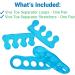 ViveSole Toe Stretchers Separators (4 Pieces) - Gel Therapeutic Spa Spacer for Bunions, Hammer Toe, Plantar Fasciitis - Metatarsal Pain Relief - Blue Medium - Buy Online on GoSupps.com