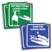 iSYFIX Antibacterial Soap/Sanitize Hands Signs Stickers - 4 Pack 6x6 Inch - Self-Adhesive Vinyl Labels Laminated for Ultimate UV Weather Scratch Water and Fade Resistance Indoor & Outdoor 1 Count (Pack of 4) blue and green