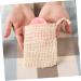 Baluue 4pcs Handmade Soap Bag Small Mesh Soap Bag Shower Foaming Loofah Cotton Linen White - Buy Online on GoSupps.com