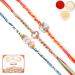 Ghasitaram Gifts Rakhi for Brother Rakhis Online - Set of 3 6300 6371 6400 Fancy Rakhis with 200 GMS of Kaju katli