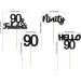 Gyufise 24Pcs 90th Birthday Cupcake Toppers Hello 90 Cake Toppers Ninety 90 and Fabulous Cupcake Picks 90th Birthday Cake Decorations Supplies Black Black 90 - Buy Online on GoSupps.com