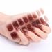 Semi Cured Gel Nail Polish Stickers 16 Pieces Gel Nail Strips Self Adhesive Natural Gel Nail Wraps Red Brown Glitter Nail Art Stickers Decal Set with 2 Prep Pads Nail File & Wooden Stick - Exoticism