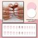 YOSOMK Gradient Nude & Rhinestones Short Press On Coffin Fake Nails - Glossy Ombre Ballerina Full Cover False Nails for Women - Buy Online on GoSupps.com