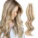 Depending on the amazing beauty hair tape in real hair extensions Sun-kissed highlight tape in extensions real hair real remy human hair skin weft 50g 20 pieces ash brown with platinum blonde #p8-60 40 cm #p8-60