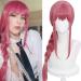 Aicos Anime Long Pink Red Cosplay Braids Wigs for Women Long Wigs Cosplay + Free Cap A-Magenda