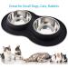 Roysili Double Dog Bowl Pet Feeding Station - Stainless Steel Water and Food Bowls with Non Skid Silicone Mat - Premium Quality Holder for Small Dogs and Cats - Black - Buy Online on GoSupps.com