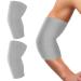 WLLHYF Elbow Compression Sleeves - Arm Protector Pads for Tennis, Golf, Fitness - Breathable Support Brace for Men and Women - Grey - Buy Online on GoSupps.com