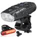 Yosky USB Rechargeable Bike Light Set - 1000 Lumens Smart Bike Headlight and Tail Light - Super Bright Bike Light Front and Back for Adults Kids Men Women Night Riding