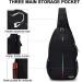 Lumesner Sling Bag Crossbody Backpack with USB Charging Port Hiking Daypack Shoulder Bag Chest Bag for Hiking Walking Travel Black - Buy Online on GoSupps.com