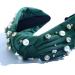 Pink Crystal Knotted Women's Headband | Luxury Jeweled Hairband for Women | Elegant Ladies Fashion Accessory in Green - Buy Online on GoSupps.com