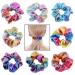 Berglink 8 Pieces Metallic Hair Ties Laser Shiny Hair Bands Metallic Scrunchies for Women or Girls Hair Accessories