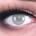 Colored contact lenses 1 pair of white white screen mesh (2 pieces).Top quality for Halloween Mardi Gras Fastnacht Carnival Halloween free contact lens container without strength