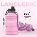 Hydrate 2.2L Stainless Steel Sports Water Bottle - BPA-Free Light Pink with Nylon Strap & Leak-Proof Cap - Buy Online on GoSupps.com