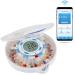 LiveFine Smart WiFi Automatic Pill Dispenser | 28-Day Medication Organizer Up to 9 Doses Per Day for Care Monitoring with Locking Key, Adjustable Light/Sound Alarms for Prescriptions & Vitamins Clear Lid