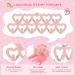 Baby Girl Headband Holder Organizer - Heart-Shaped Velvet Hangers - Light Pink - 12x21 Inch - Buy Online on GoSupps.com