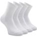 Busy Socks 4 Pack Non-binding Diabetic Crew Socks for Men Women - Large-X-Large - 4 Pairs White - Buy Online on GoSupps.com
