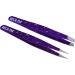 Razor Edge Tweezers Stainless Steel Professional in Multi Colors 9.5cm Set (Purple) - Buy Online on GoSupps.com