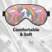 Pretty Flowers & Unicorns Unisex Blackout Sleep Eye Mask - Adjustable Elastic Design for Travel Yoga & Naps - Buy Online on GoSupps.com